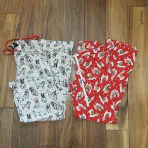 Womens cozy pajama pants XS bundle lot soft pj’s bottoms fall winter dogs llama